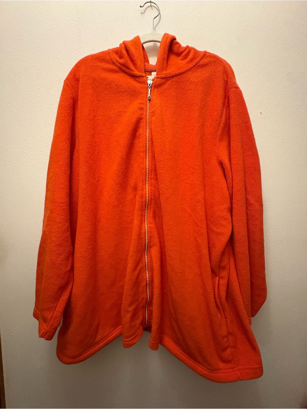 Quacker Factory Orange Hooded Puffer Fleece Jacket